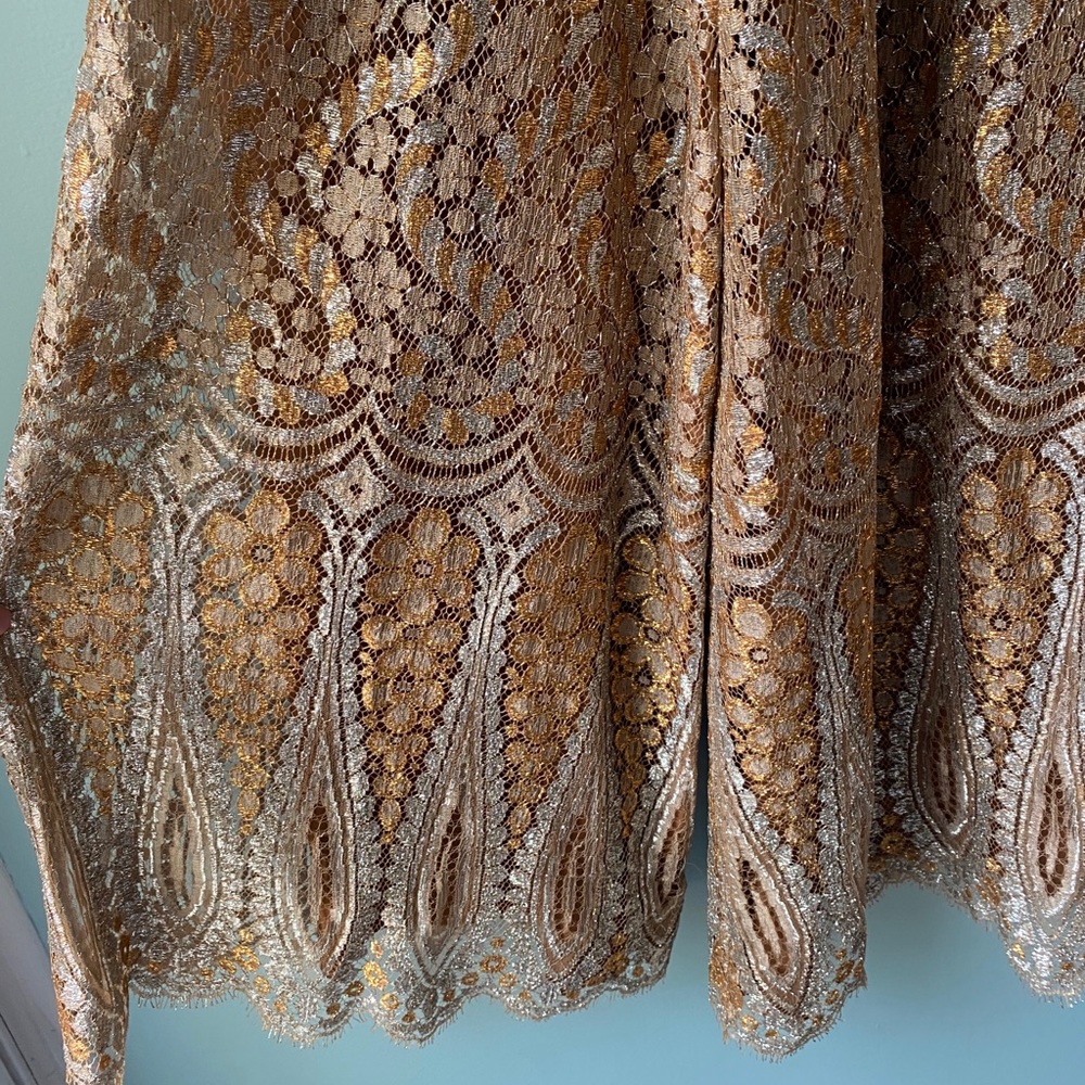 Vintage Gold Lace Pant Suit - Picture 7 of 10
